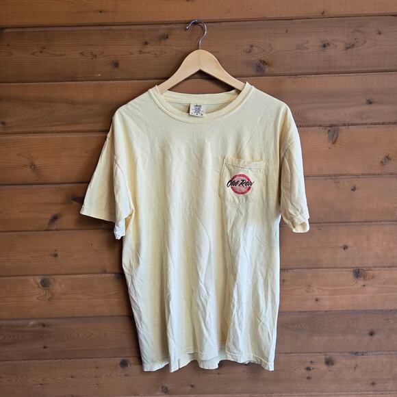 Old Row Spicy Shot Yellow Comfort Colors Frat Shirt Large Unisex Party Tshirt - Picture 3 of 5
